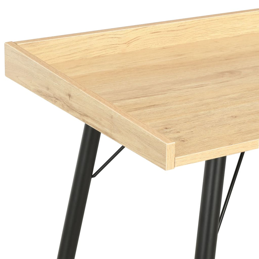 Bureau 90X50X79 Cm Kleurig Zwart en eiken