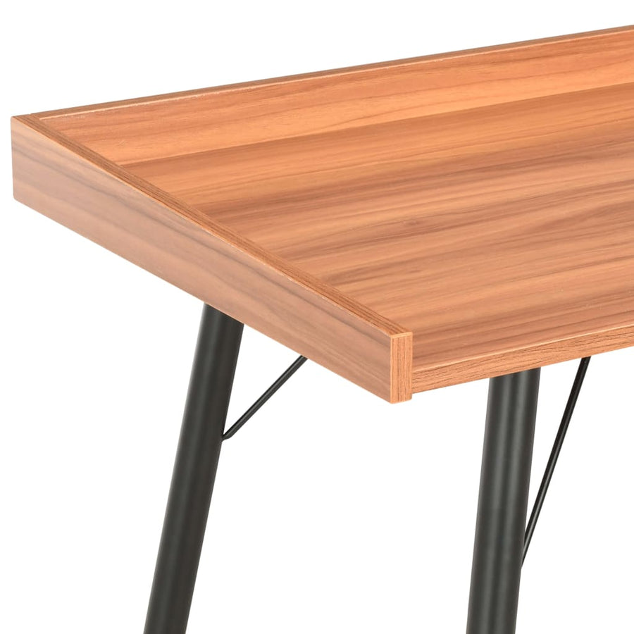 Bureau 90X50X79 Cm Zwart en bruin