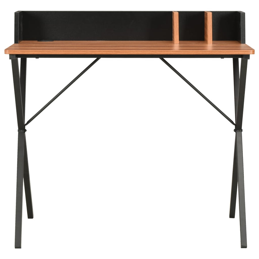 Bureau 80X50X84 Cm Zwart en bruin