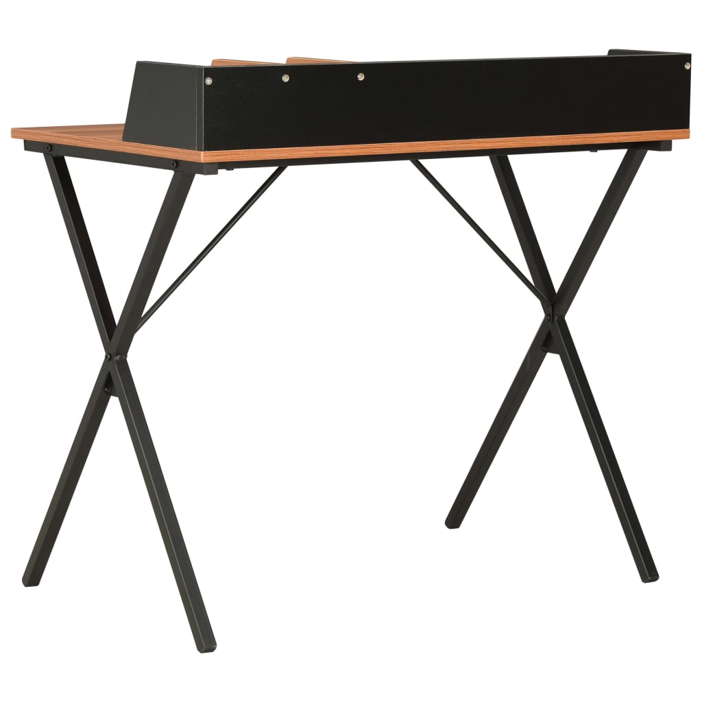 Bureau 80X50X84 Cm Zwart en bruin