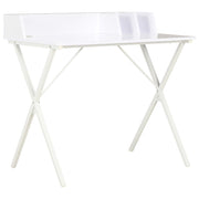 Bureau 80x50x84 cm wit bewerkt hout staal