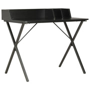 Bureau 80x50x84 cm zwart bewerkt hout staal