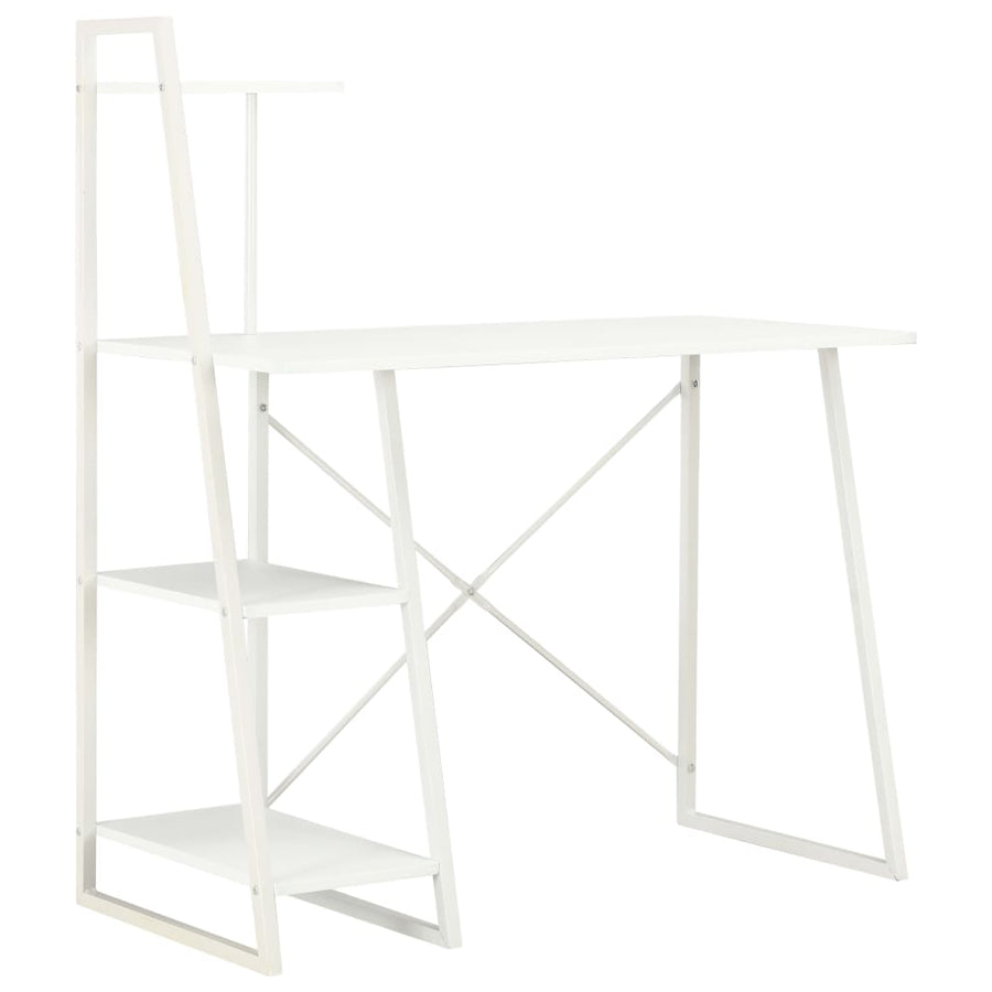 Bureau met schappen 102x50x117 cm wit Wit