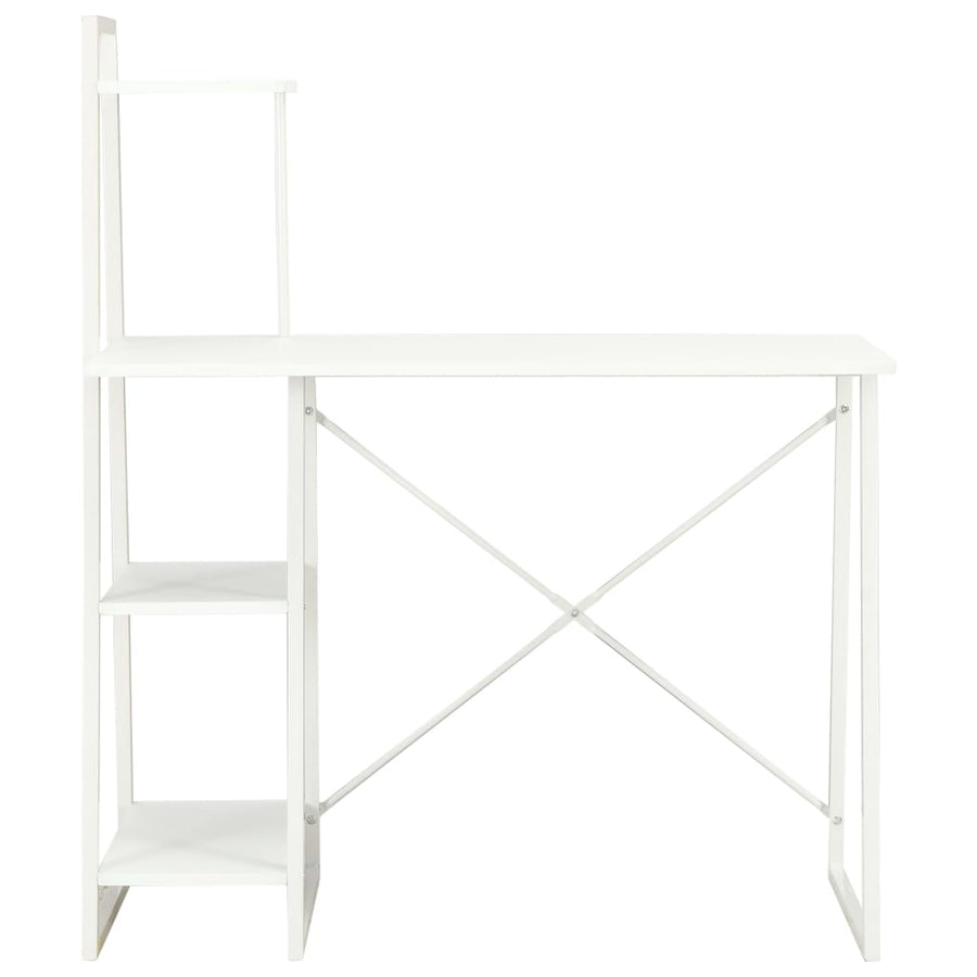 Bureau met schappen 102x50x117 cm wit Wit