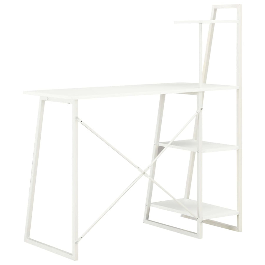 Bureau met schappen 102x50x117 cm wit Wit