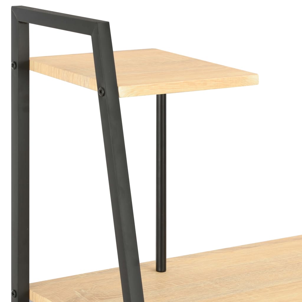 Bureau Met Schappen 102X50X117 Cm Kleurig Zwart en eiken
