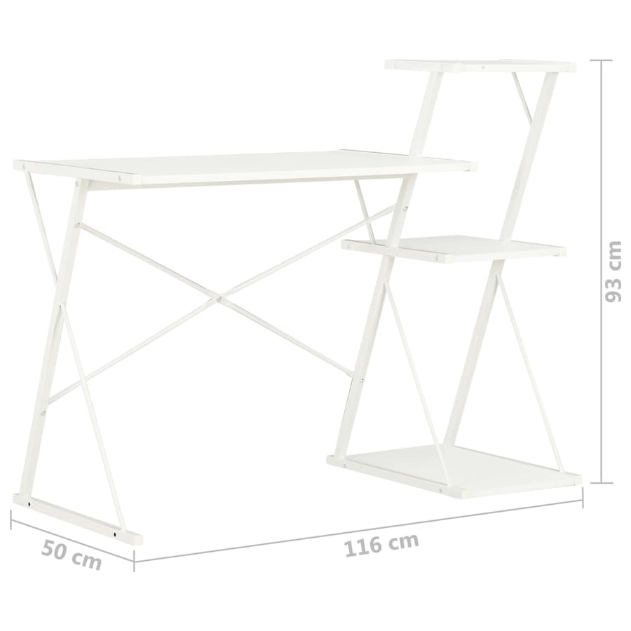 Bureau Met Schap 116X50X93 Cm Wit