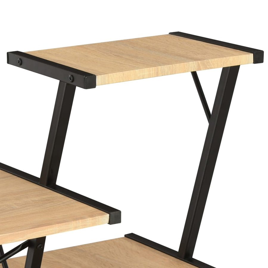 Bureau Met Schap 116X50X93 Cm Kleurig Zwart en eiken