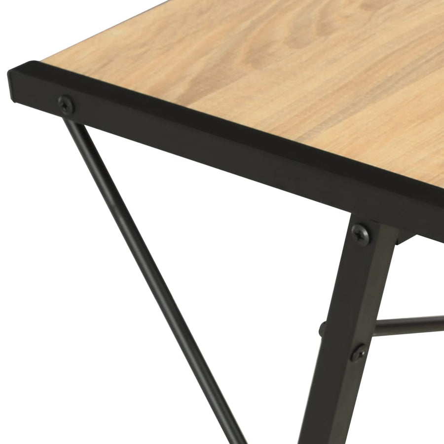 Bureau Met Schap 116X50X93 Cm Kleurig Zwart en eiken