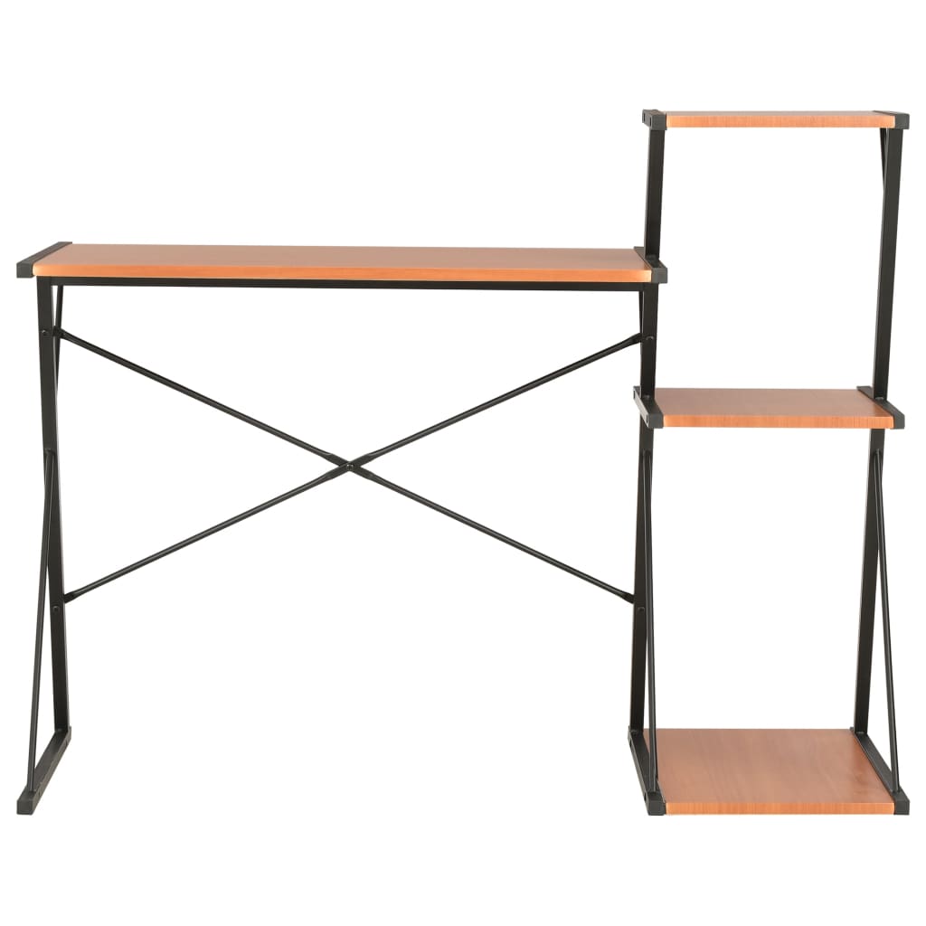 Bureau Met Schap 116X50X93 Cm Zwart en bruin