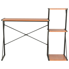 Bureau Met Schap 116X50X93 Cm Zwart en bruin