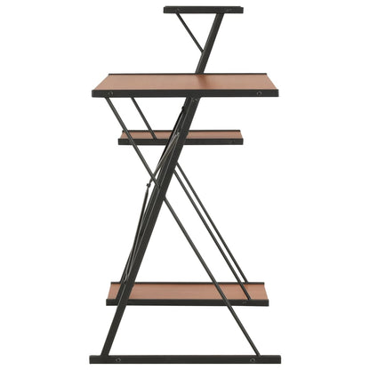 Bureau Met Schap 116X50X93 Cm Zwart en bruin