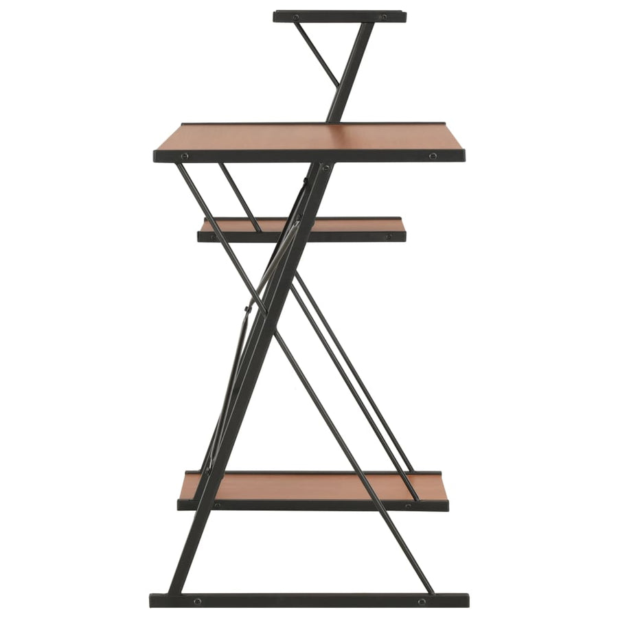 Bureau Met Schap 116X50X93 Cm Zwart en bruin
