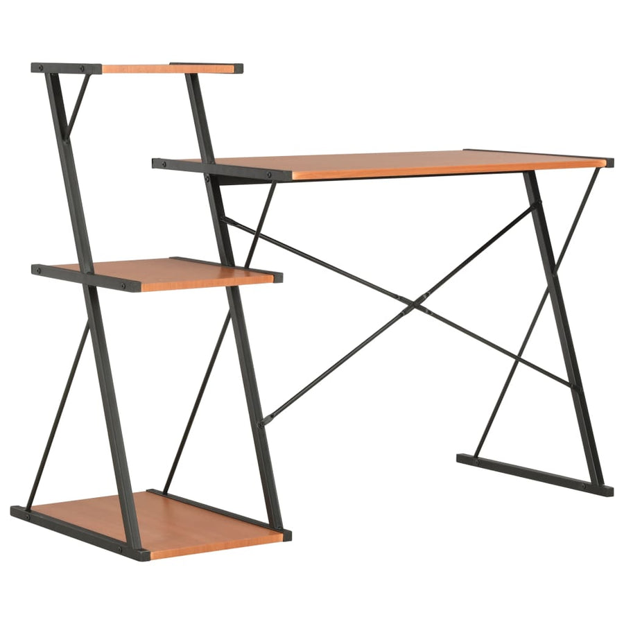 Bureau Met Schap 116X50X93 Cm Zwart en bruin