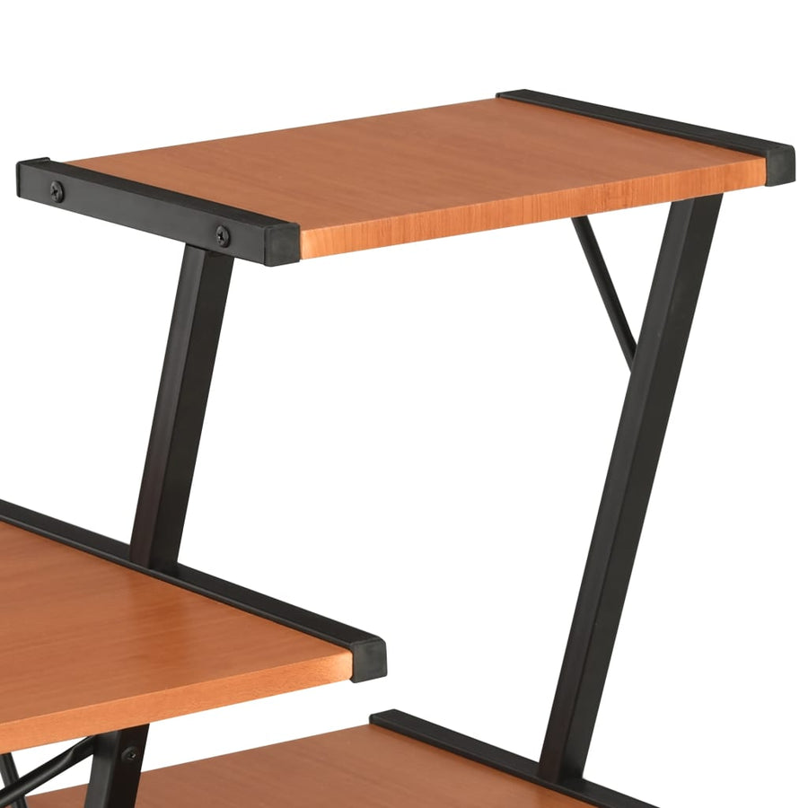 Bureau Met Schap 116X50X93 Cm Zwart en bruin