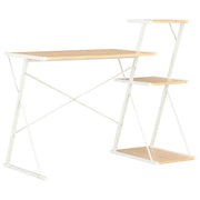 Bureau met schap 116x50x93 cm wit eiken