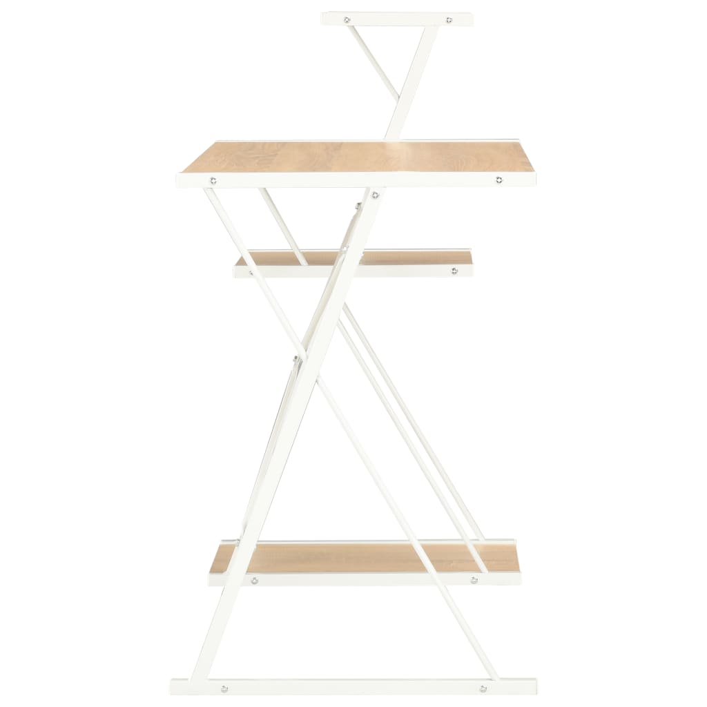 Bureau Met Schap 116X50X93 Cm Kleurig Wit en eiken