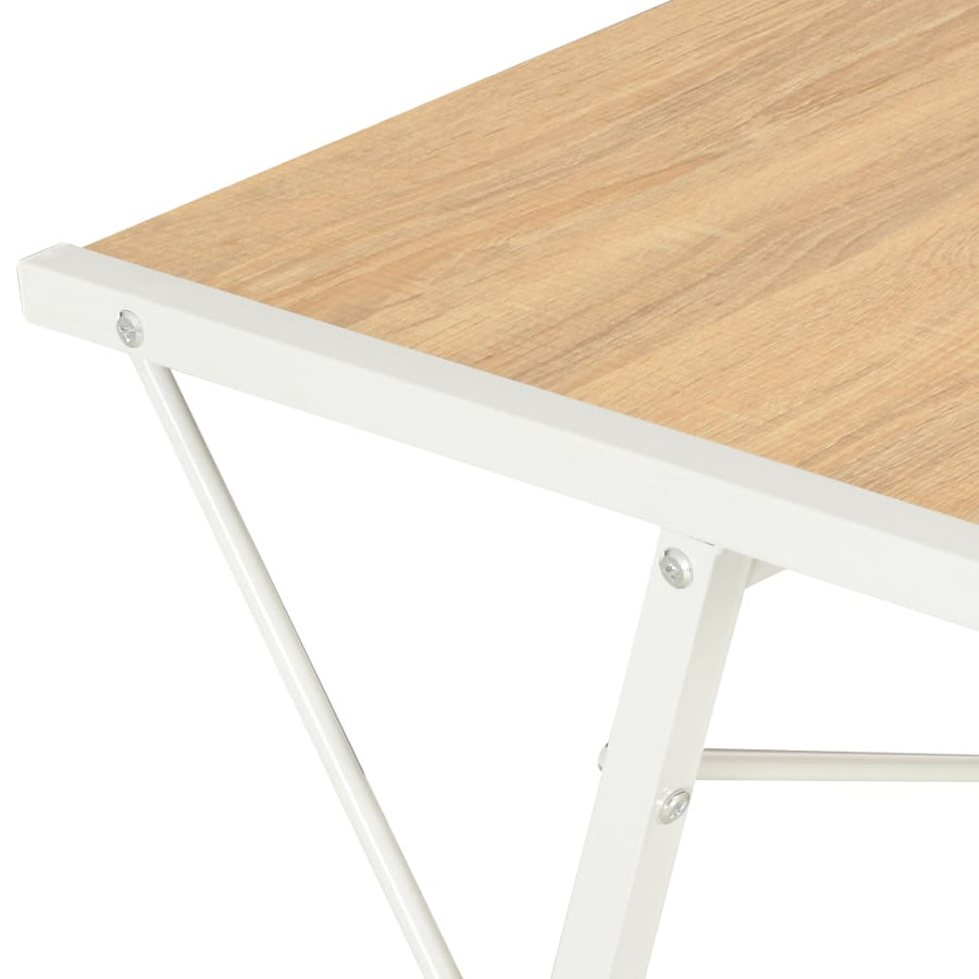 Bureau Met Schap 116X50X93 Cm Kleurig Wit en eiken