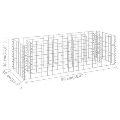 Gabion Plantenbak Verhoogd Gegalvaniseerd Staal 90 x 30 x 30 cm