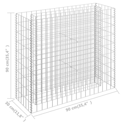 Gabion Plantenbak Verhoogd Gegalvaniseerd Staal 90 x 30 x 90 cm