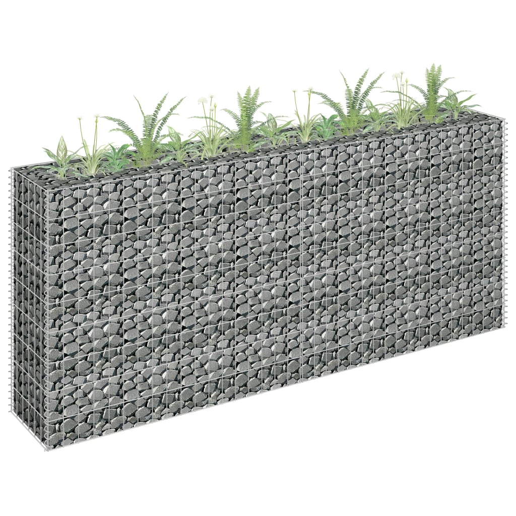 Gabion Plantenbak Verhoogd Gegalvaniseerd Staal 180 x 30 x 90 cm