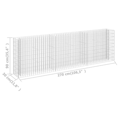 Gabion Plantenbak Verhoogd Gegalvaniseerd Staal 270 x 30 x 90 cm