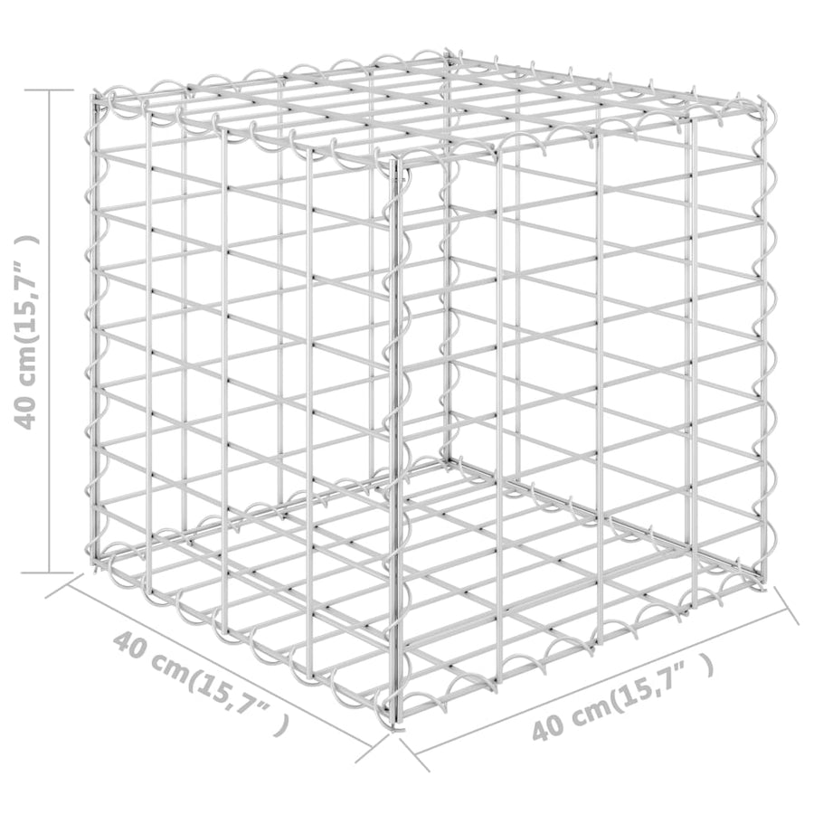 Gabion Plantenbak Verhoogd Kubus Staaldraad 40 x 40 x 40 cm
