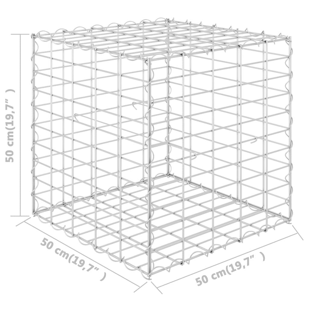 Gabion Plantenbak Verhoogd Kubus Staaldraad 50 x 50 x 50 cm