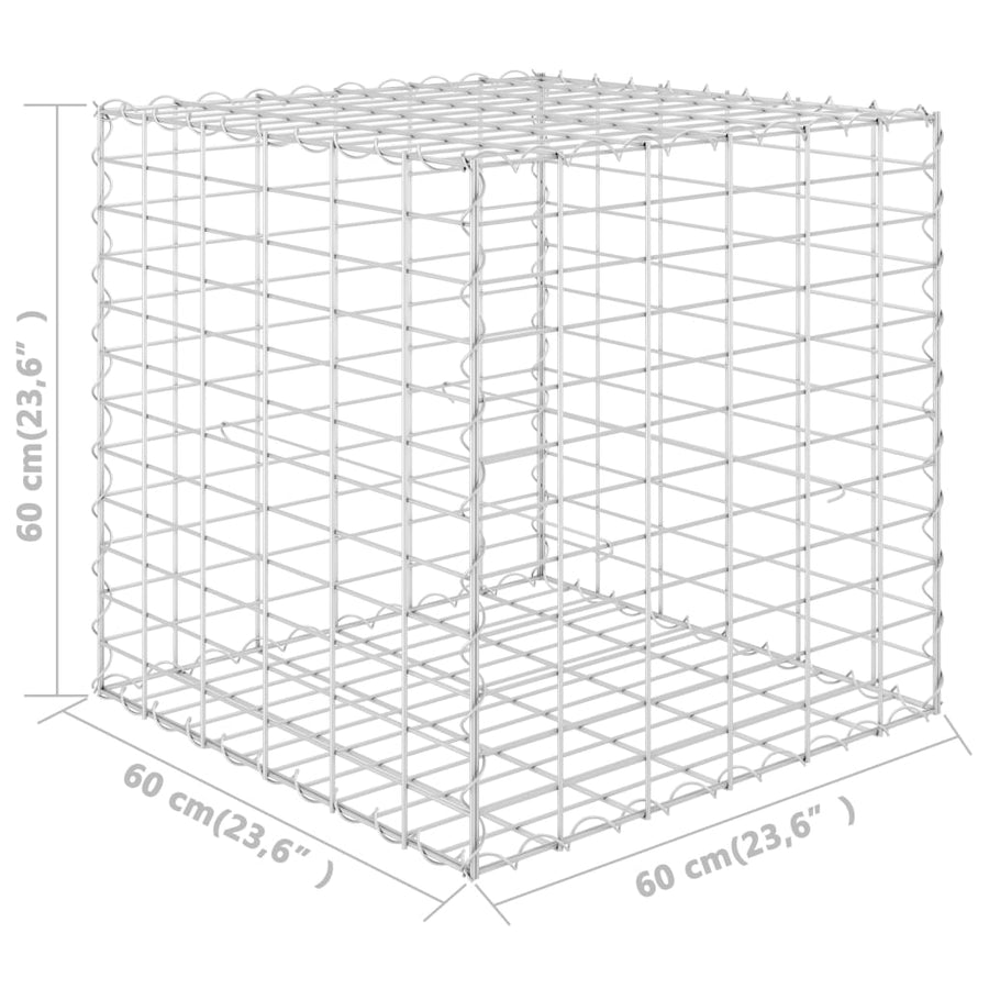 Gabion Plantenbak Verhoogd Kubus Staaldraad 60 x 60 x 60 cm