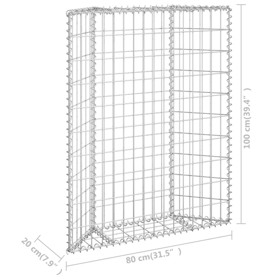 Gabion Plantenbak Trapezium Gegalvaniseerd Staal 80 x 20 x 100 cm