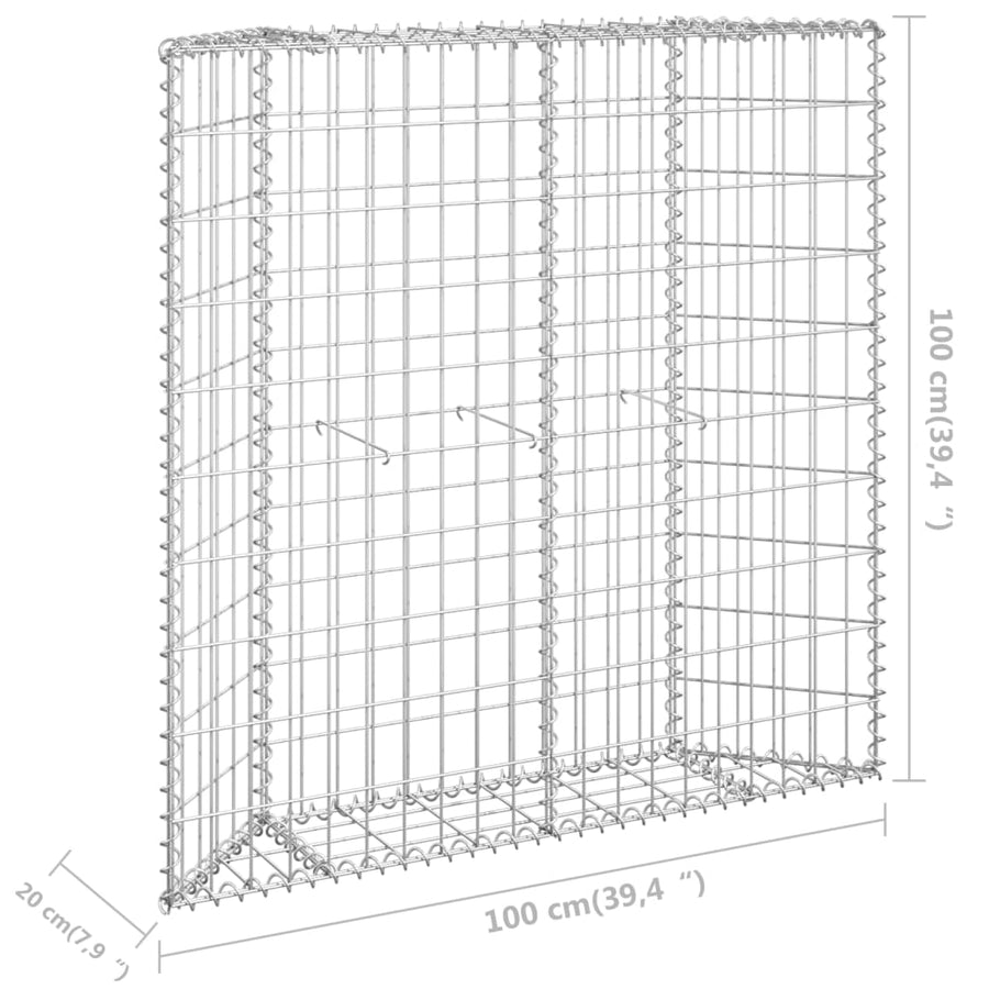 Gabion Plantenbak Trapezium Gegalvaniseerd Staal 100 x 20 x 100 cm