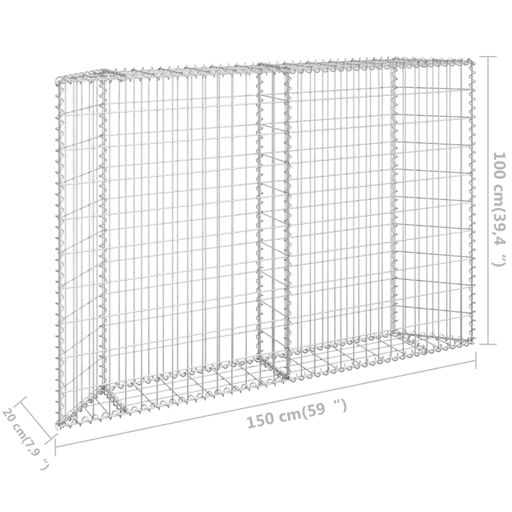 Gabion Plantenbak Trapezium Gegalvaniseerd Staal 150 x 20 x 100 cm