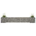 Gabion planter H-shaped 260x40x40 cm steel wire