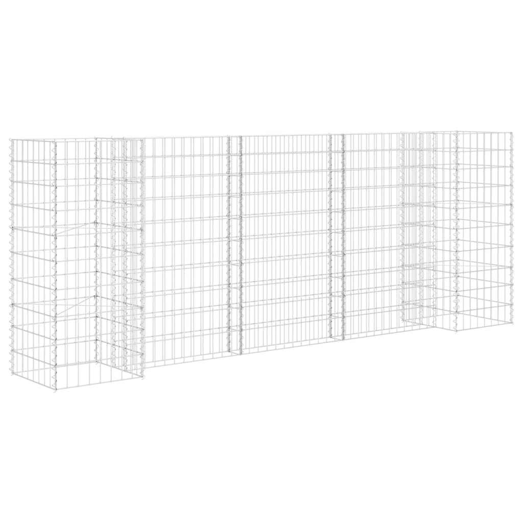 Gabion Plantenbak H-Vormig Staaldraad 260 x 40 x 100 cm