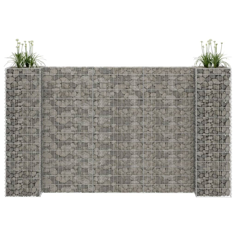 Gabion Plantenbak H-Vormig Staaldraad 260 x 40 x 150 cm