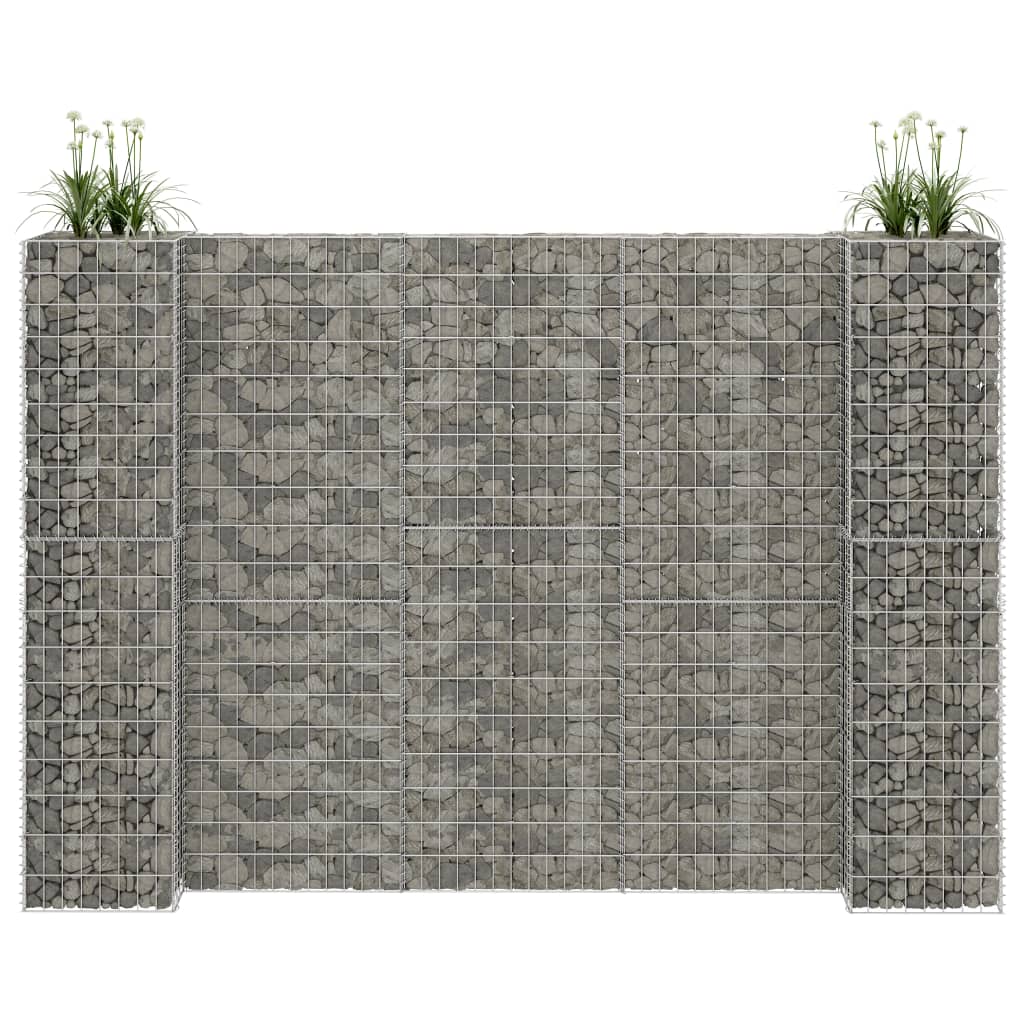 Gabion Plantenbak H-Vormig Staaldraad 260 x 40 x 180 cm