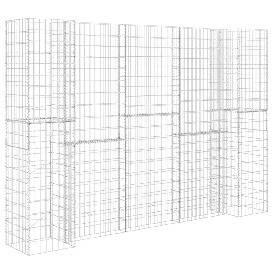 Gabion Plantenbak H-Vormig Staaldraad 260 x 40 x 200 cm