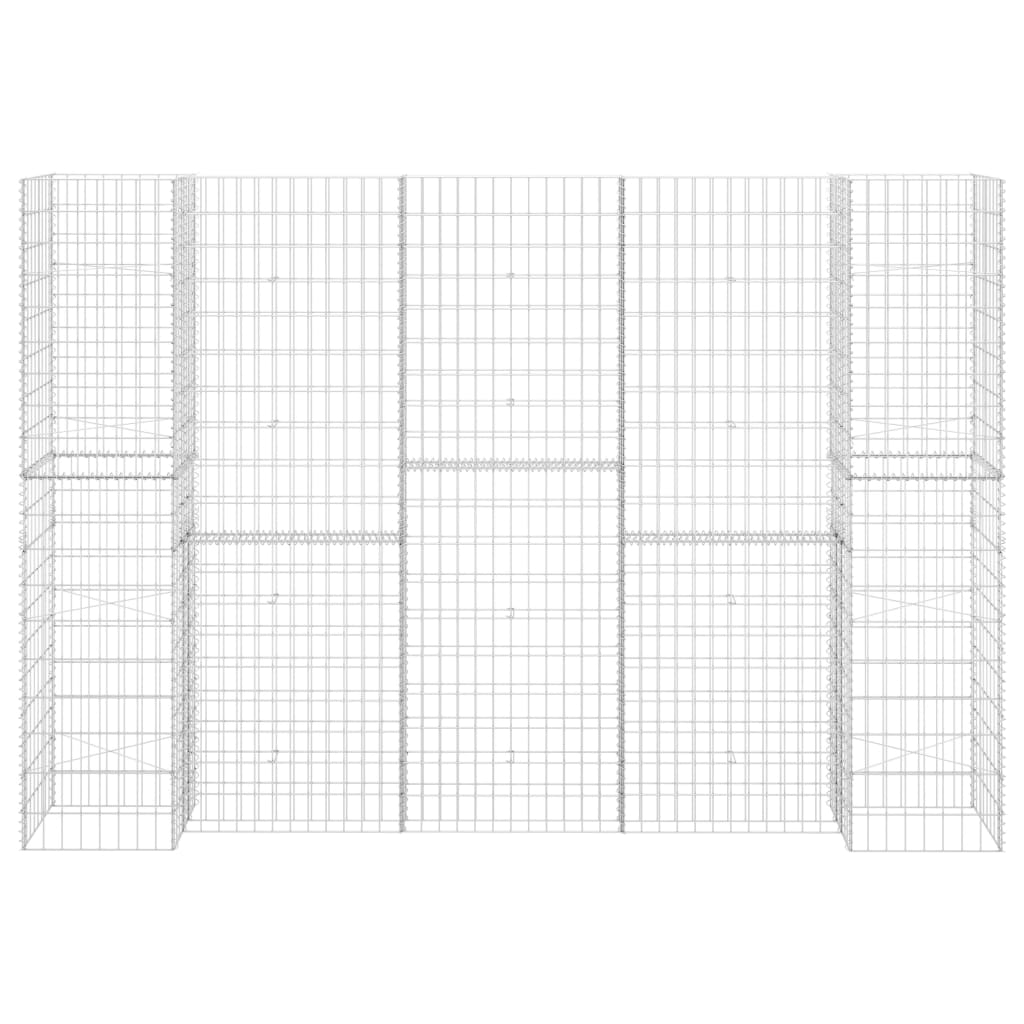 Gabion Plantenbak H-Vormig Staaldraad 260 x 40 x 200 cm