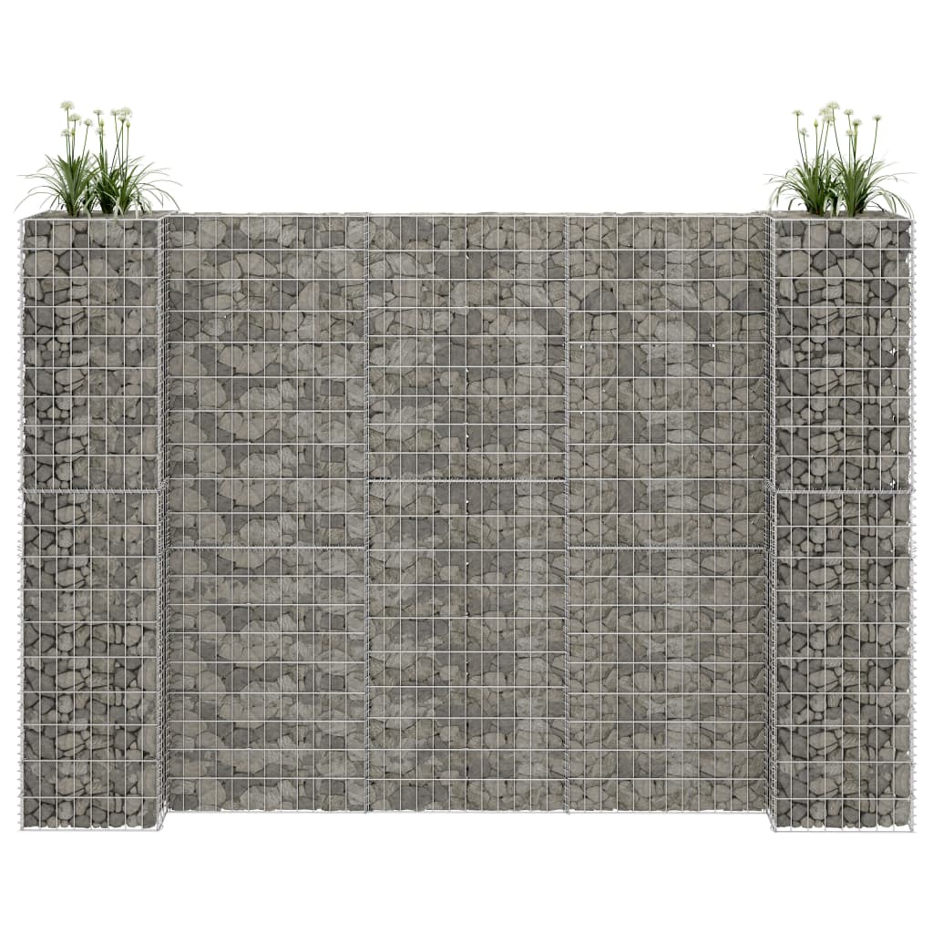 Gabion Plantenbak H-Vormig Staaldraad 260 x 40 x 200 cm