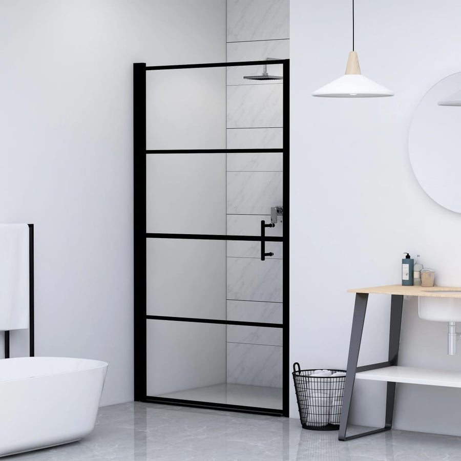 Douchedeur Gehard Glas Zwart 81 x 195 cm Doorzichtig