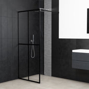 Inloopdouchewand 140x195 cm glas zwart profiel