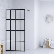Inloopdouchewand 118x190 cm mat glas zwart
