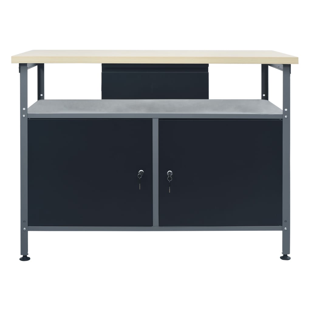Werkbank 120X60X85 Cm Staal Zwart