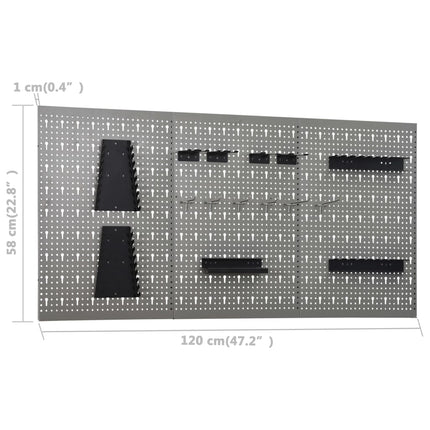 Gaatjespaneel Wandgemonteerd 40X58 Cm Staal 3