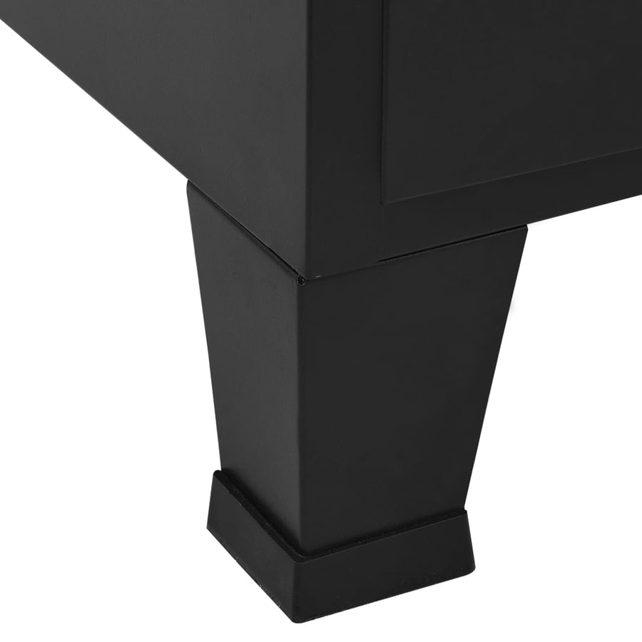 Kantoorkast met gaasdeuren industrieel 75x40x120 cm staal zwart