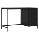 Bureau Met Lades Industrieel 120X55X75 Cm Staal Zwart