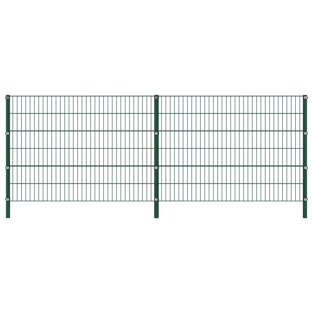 Schuttingpaneel Met Palen 3,4X1,2 M Ijzer Groen 1.2 m 3.4 m