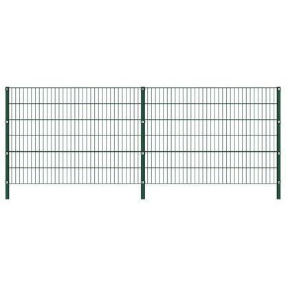 Schuttingpaneel Met Palen 3,4X1,2 M Ijzer Groen 1.2 m 3.4 m