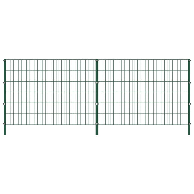 Schuttingpaneel met palen 3,4x1,2 m ijzer groen 1.2 m 3.4 m