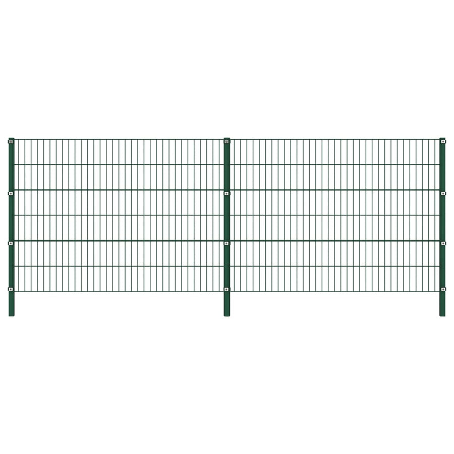 Schuttingpaneel Met Palen 3,4X1,2 M Ijzer Groen 1.2 m 3.4 m